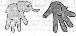 слон - рисунок ладонями