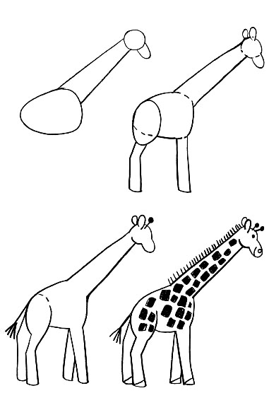 как нарисовать жирафа 2