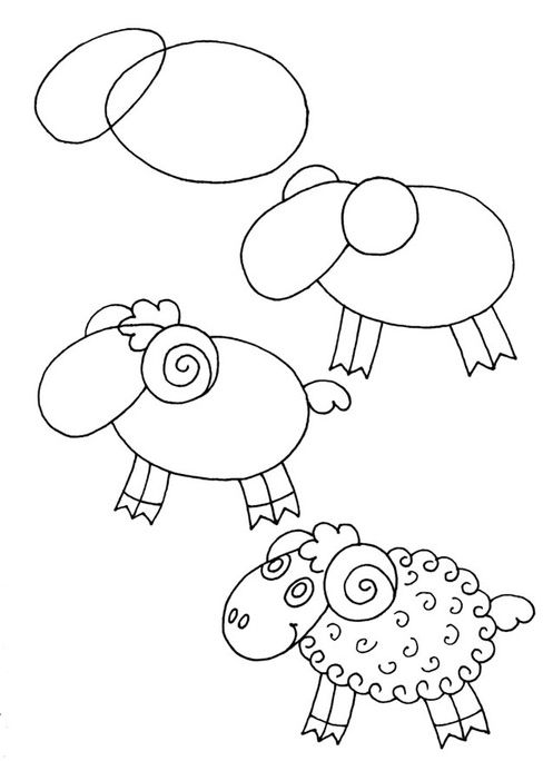 как нарисовать овечку