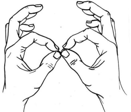 два кружка пальцами рук