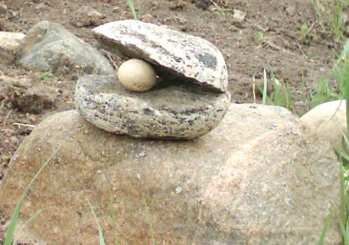 фигура из камней: жемчужина в ракушке