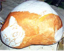 рисунок на камне - кошка