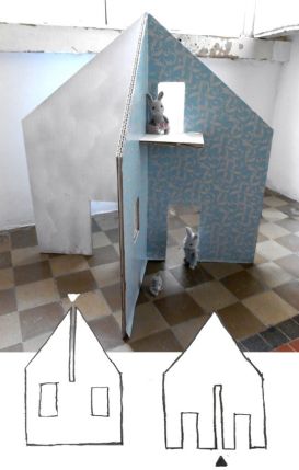 дом 3D из картонных коробок