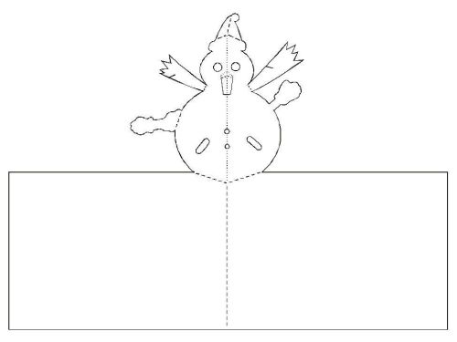 снеговик: объемная открытка