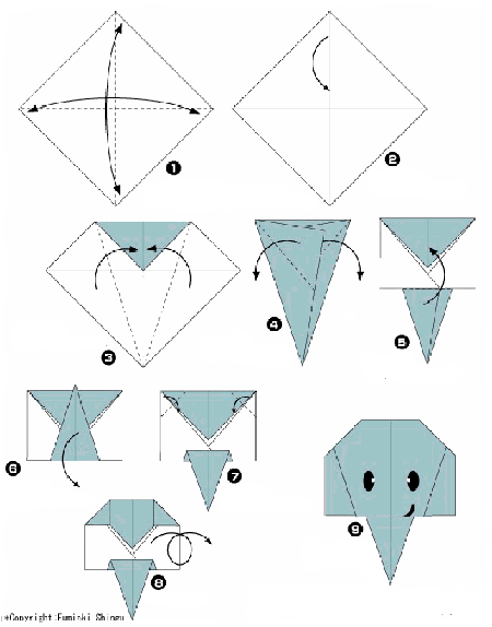 схема оригами слонёнок